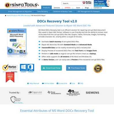 Sysinfo DOCX Recovery Review
